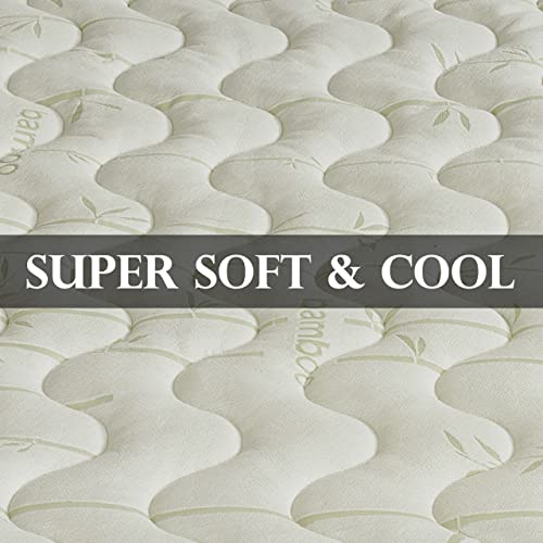 Waterproof Bamboo Jacquard Blend Fitted Topper, Top Split King Mattress Pad by Royal Hotel