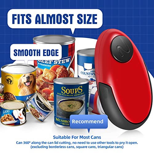 One-touch Electric Can Opener, Automatic Can Opener Smooth Edge Food-Safe for Almost All Can Sizes, Battery Operated Electric Can Openers for Kitchen Best Kitchen Gadgets for Seniors and Arthritic