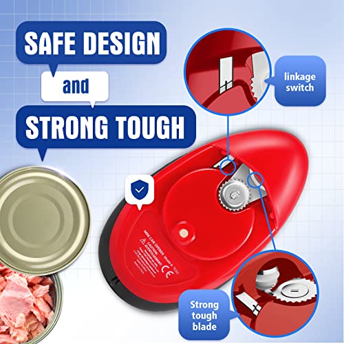 One-touch Electric Can Opener, Automatic Can Opener Smooth Edge Food-Safe for Almost All Can Sizes, Battery Operated Electric Can Openers for Kitchen Best Kitchen Gadgets for Seniors and Arthritic