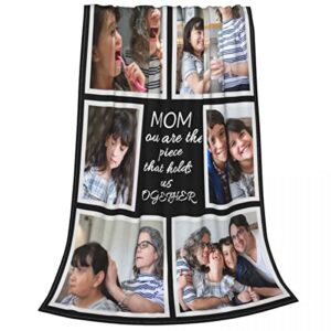 Mothers Day Blanket Gifts for Mom Custom Blankets with Photos Personalized Throw Blankets with Picture for Mother, Customized Blanket Best Mom Ever Family Women Gifts for Mom Birthday 6 Photo Collage