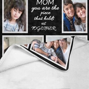 Mothers Day Blanket Gifts for Mom Custom Blankets with Photos Personalized Throw Blankets with Picture for Mother, Customized Blanket Best Mom Ever Family Women Gifts for Mom Birthday 6 Photo Collage