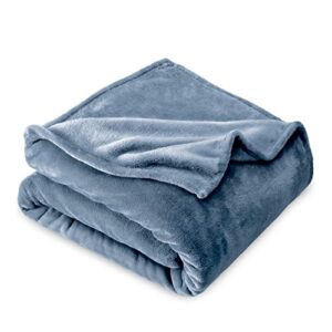 bare home fleece blanket - full/queen blanket - coronet blue - lightweight blanket for bed, sofa, couch, camping, and travel - microplush - ultra soft warm blanket (full/queen, coronet blue)