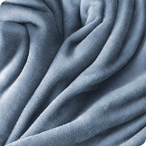 Bare Home Fleece Blanket - Full/Queen Blanket - Coronet Blue - Lightweight Blanket for Bed, Sofa, Couch, Camping, and Travel - Microplush - Ultra Soft Warm Blanket (Full/Queen, Coronet Blue)
