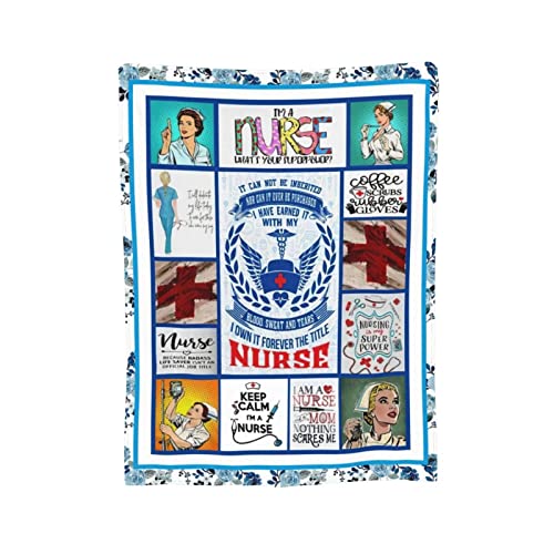 Nurse Blanket Gifts for Nurses Throw Blanket Soft Cozy Warm Fuzzy Fleece Bedroom Decor Blanket Gifts for Girls Woman Adults Couch Sofa Bedding 50"X40"