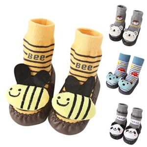 Lykmera Cute Children Toddler Shoes Autumn Winter Boys Girls Floor Sports Flat Soles Non Slip Cartoon Patterns Socks Shoes (GY1, 12-18 Months)