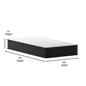 Flash Furniture Dream 10 Inch Hybrid Mattress, Twin Size High Density Foam and Innerspring Mattress in a Box, CertiPur-US Certified Foam