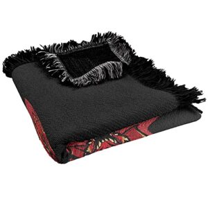 LOGOVISION Dungeons & Dragons Blanket, 50"x60" Dragons in Dragons Woven Tapestry Cotton Blend Fringed Throw