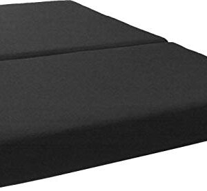 D&D Futon Furniture Black Full Size Shikibuton Trifold Foam Beds 6 x 54 x 75, High Density Resilient White Foam 1.8 lbs, Floor Foam Folding Mats.