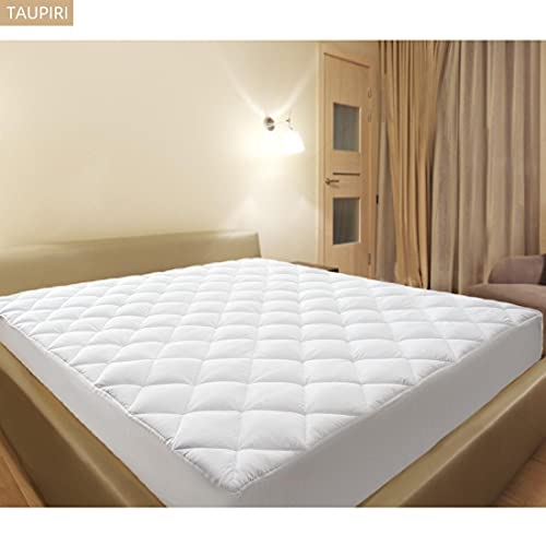 Taupiri Queen Quilted Mattress Pad Cover with Deep Pocket (8"-21"), Cooling Soft Pillowtop Bed Mattress Cover, White