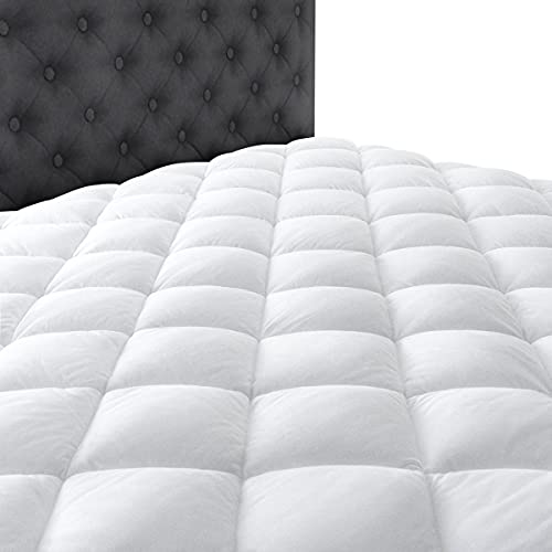 Taupiri Queen Quilted Mattress Pad Cover with Deep Pocket (8"-21"), Cooling Soft Pillowtop Bed Mattress Cover, White