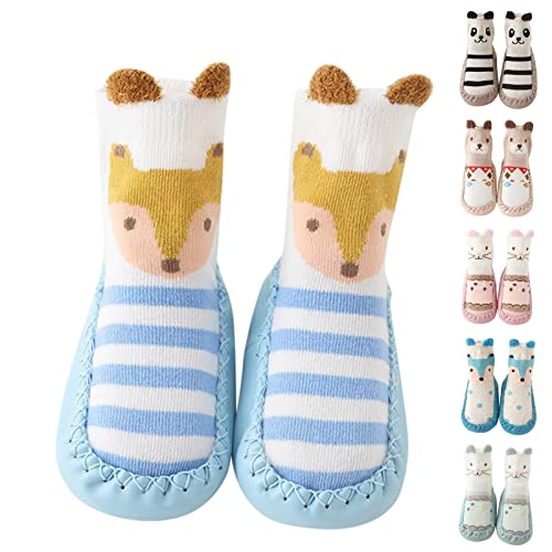 Lykmera Cute Children Toddler Shoes Autumn Winter Girls Boys Floor Socks Shoes Flat Bottom Non Slip Cartoon Socks Shoes (Yellow, 2-2.5 Years Toddler)