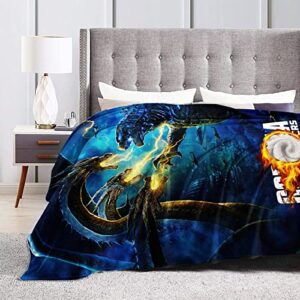 Goq 3D Printed Monster Blanket Ultra Soft Flannel Cartoon Throw Blanket Bed Sofa Chair Living Room 2-50"x40"