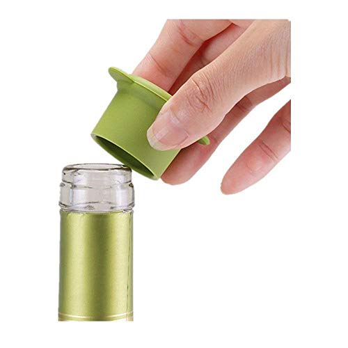 Wine Stoppers - Silicone Wine Bottle Caps - Reusable and Unbreakable Sealer Covers - Beverage Corks to Keep Wine Fresh for Days with Air-Tight Seal - Set of 5