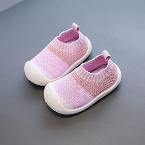 Lykmera Cute Child Shoes Boy Girl Walking Shoes Non Slip First Walking Shoes Breathable Mesh Shoes Toddler Sports Shoes (Pink, 15-18Months)