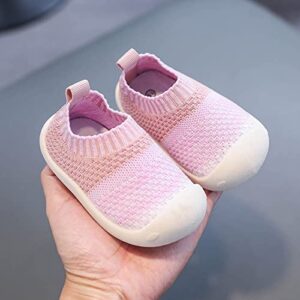 Lykmera Cute Child Shoes Boy Girl Walking Shoes Non Slip First Walking Shoes Breathable Mesh Shoes Toddler Sports Shoes (Pink, 15-18Months)