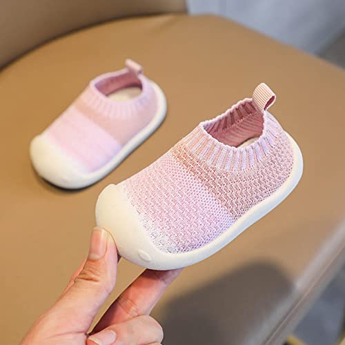 Lykmera Cute Child Shoes Boy Girl Walking Shoes Non Slip First Walking Shoes Breathable Mesh Shoes Toddler Sports Shoes (Pink, 15-18Months)