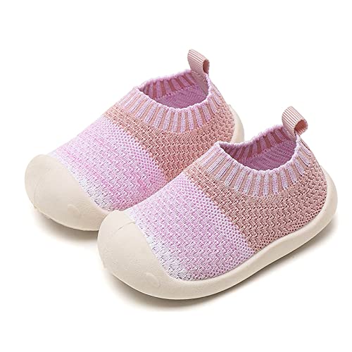 Lykmera Cute Child Shoes Boy Girl Walking Shoes Non Slip First Walking Shoes Breathable Mesh Shoes Toddler Sports Shoes (Pink, 15-18Months)