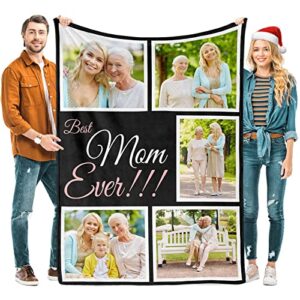 eastarts gifts for mom mothers day,custom blanket with photos text picture,customized throw blanket,personalized flannel blanket for mom,father,kids,dogs,friends couples birthday souvenir