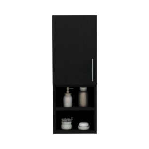 cairo medicine single door cabinet, two external shelves, two interior shelves