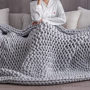 Uttermara Knit Weighted Blanket 15 Pounds 48x72 Inches, Weighted Blankets Knitted, Grey + Blanket Hoodie Women and Men with Giant Front Pocket Elastic Sleeve, Teal