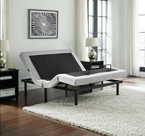 irvine home collection twin xl adjustable base with 10-inch gel memory foam mattress combo set, black (d02txlm)