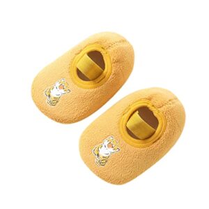 lykmera children toddler boys girls socks shoes floor sports shoes non slip light comfortable cartoon pattern socks shoes (yellow, 18-24 months)