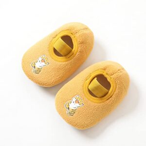 Lykmera Children Toddler Boys Girls Socks Shoes Floor Sports Shoes Non Slip Light Comfortable Cartoon Pattern Socks Shoes (Yellow, 18-24 Months)