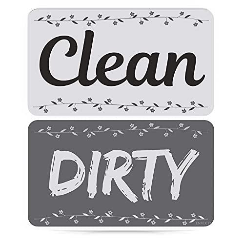 NoCry Dishwasher Magnet for Better Kitchen Organization; Double Sided Clean Dirty Magnet That’s Water Resistant, Reversible and Chic; Comes in Different Designs; Romantic