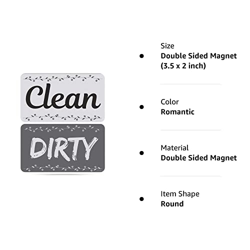NoCry Dishwasher Magnet for Better Kitchen Organization; Double Sided Clean Dirty Magnet That’s Water Resistant, Reversible and Chic; Comes in Different Designs; Romantic
