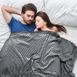 Weighted Blanket with 100% Cotton Cover, Breathable Soft Heavy Blanket, Premium Glass Beads, Good Rest and Deep Sleep for Adult, 60'x80' with 15lbs Fits 140-190lbs, Full Size, Gift for mom, Parents