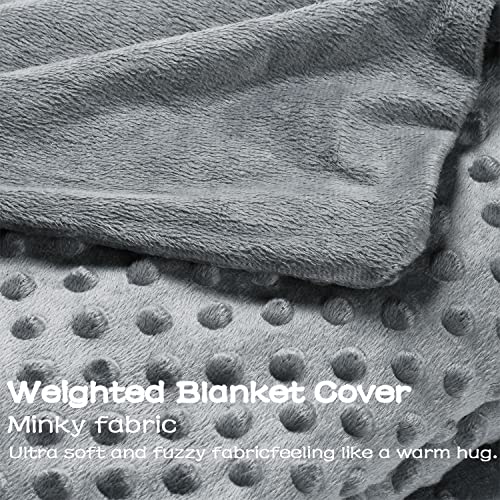 Weighted Blanket with 100% Cotton Cover, Breathable Soft Heavy Blanket, Premium Glass Beads, Good Rest and Deep Sleep for Adult, 60'x80' with 15lbs Fits 140-190lbs, Full Size, Gift for mom, Parents