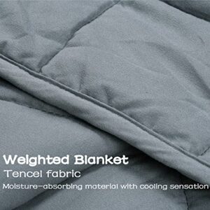 Weighted Blanket with 100% Cotton Cover, Breathable Soft Heavy Blanket, Premium Glass Beads, Good Rest and Deep Sleep for Adult, 60'x80' with 15lbs Fits 140-190lbs, Full Size, Gift for mom, Parents