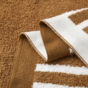 Oli Anderson Triangle Knit Throw Blanket for Couch, Lightweight Cozy Blanket and Throws with Plush Reversible Microfiber, Fluffy Blanket for Travel, Bed, Sofa, 50"x60", Caramel