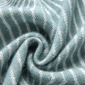 MANGATA CASA Boho Throw Blanket Teal for Couch Sofa and Bed -Lightweight Super Soft Woven Blanket with Tassel-Decorative Cozy Spring Throws with Sunrays Pattern for Living Room(Teal 50x67In)