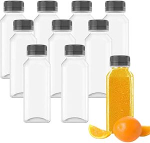 mfdsj 10 pcs 8 oz plastic fillable juice bottles, clear bulk beverage containers, for milkshakes, juice, milk and homemade beverages