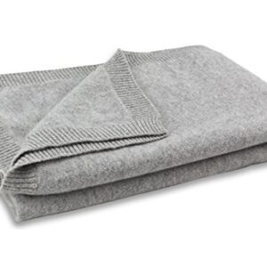 Jet&Bo 100% Pure Cashmere Travel Set: Blanket, Eye Mask, Socks, Carry/Pillow Case Gray