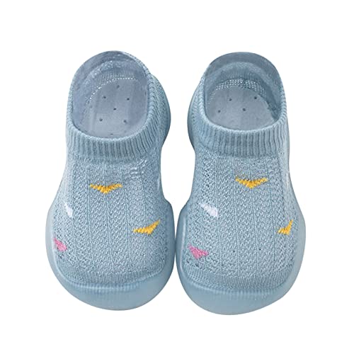 Lykmera Infant Boys Girls Socks Shoes Toddler Breathable Mesh The Floor Socks Non Slip Prewalker Shoes Dress Shoes (Dark Blue, 6-12 Months)