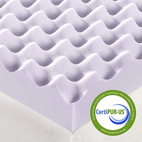 Best Price Mattress 3 Inch Egg Crate Memory Foam Mattress Topper with Soothing Lavender Infusion, CertiPUR-US Certified, Full