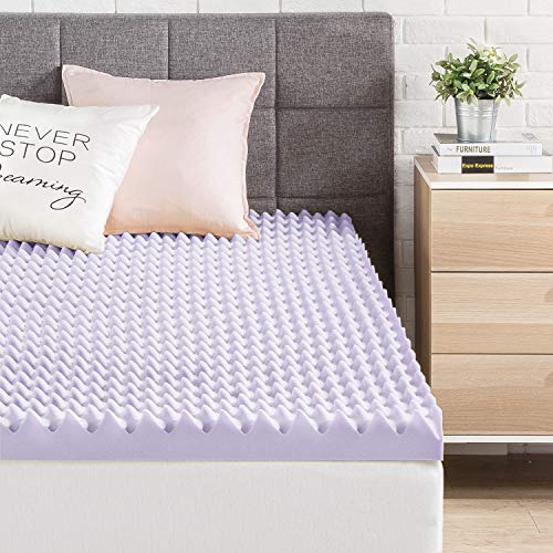 Best Price Mattress 3 Inch Egg Crate Memory Foam Mattress Topper with Soothing Lavender Infusion, CertiPUR-US Certified, Full