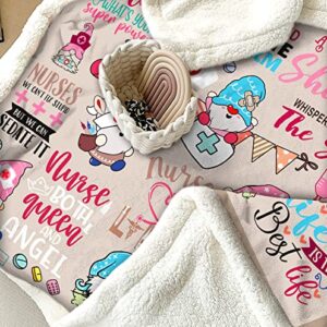 Nurse Gifts Nurse Week Gifts Throw Blanket,Nurse Gifts for Women,Nurse Appreciation Gifts,Nurse Gifts for Nursing Student Soft Fluffy Sherpa Warm Throw Blankets (H11,50"x 60")