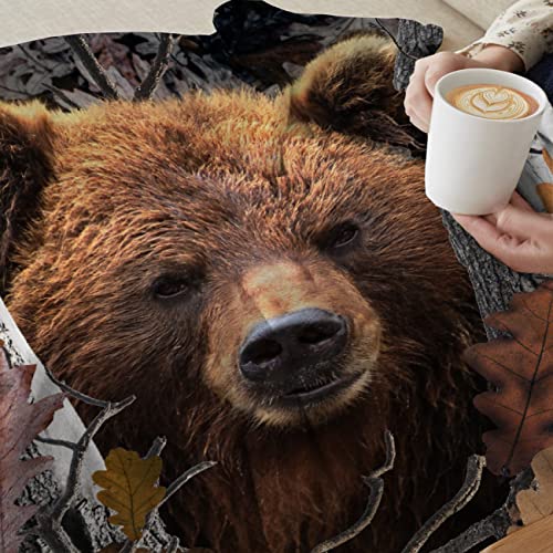 Camo Bear Throw Blanket Super Soft Lightweight Warm Fuzzy Plush Fleece Blankets for Couch Sofa Bed Bear Blanket for Adults Gift for Men Boys Home Hunting Decor 40"x30" for Pets