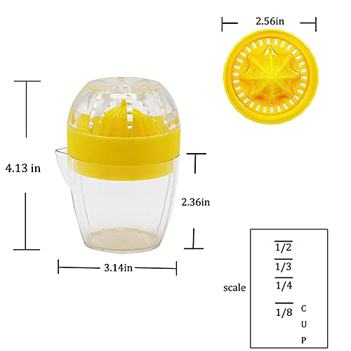 lemon squeezer,Juicer Squeezer,Orange ABS Non-slip lime Squeezer with Strainer and Built-in Measuring Cup