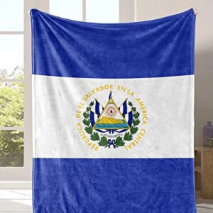 Carwayii El Salvador Flag Blanket,Cozy Bed Blanket Thermal Flannel Throw Blanket No Shedding Premium Fleece Blanket for Bedroom Living Room,Luxury Soft Sherpa Blanket for Bed Couch 60''X80''