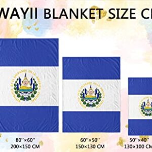 Carwayii El Salvador Flag Blanket,Cozy Bed Blanket Thermal Flannel Throw Blanket No Shedding Premium Fleece Blanket for Bedroom Living Room,Luxury Soft Sherpa Blanket for Bed Couch 60''X80''