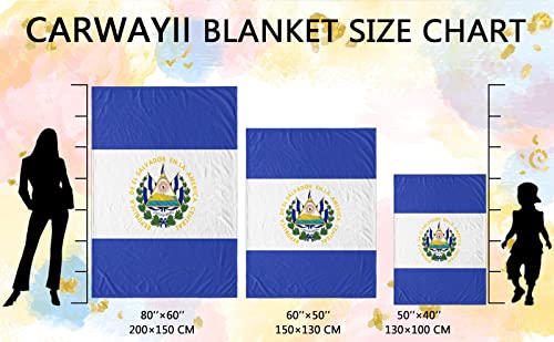 Carwayii El Salvador Flag Blanket,Cozy Bed Blanket Thermal Flannel Throw Blanket No Shedding Premium Fleece Blanket for Bedroom Living Room,Luxury Soft Sherpa Blanket for Bed Couch 60''X80''