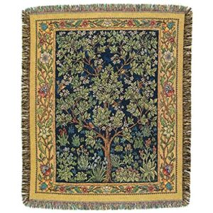 gaelsong william morris tree of life blanket gift tapestry throw woven from cotton machine washable