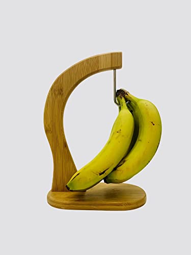 JapanBargain 4095, Bamboo Banana Hanger Bamboo Wood Banana Hook Fruit Holder Grape Holder Countertop Large Banana Holder Stand