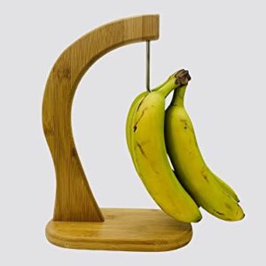 JapanBargain 4095, Bamboo Banana Hanger Bamboo Wood Banana Hook Fruit Holder Grape Holder Countertop Large Banana Holder Stand