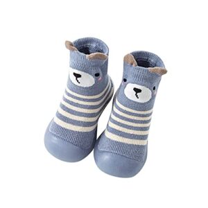 lykmera infant boys girls animal cartoon socks shoes toddler fleece warm the floor socks non slip prewalker shoes socks (light blue, 18-24 months)