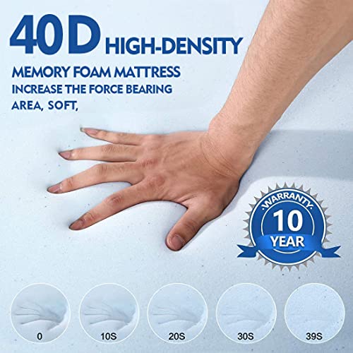 3 Inch Cool Gel Memory Foam Mattress Topper Queen Size Bed,Removable Soft Cover, Comfort Body Support & Pressure Relief,10 Year Warranty